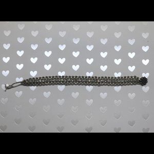 Leather and Swarovski crystal bracelet